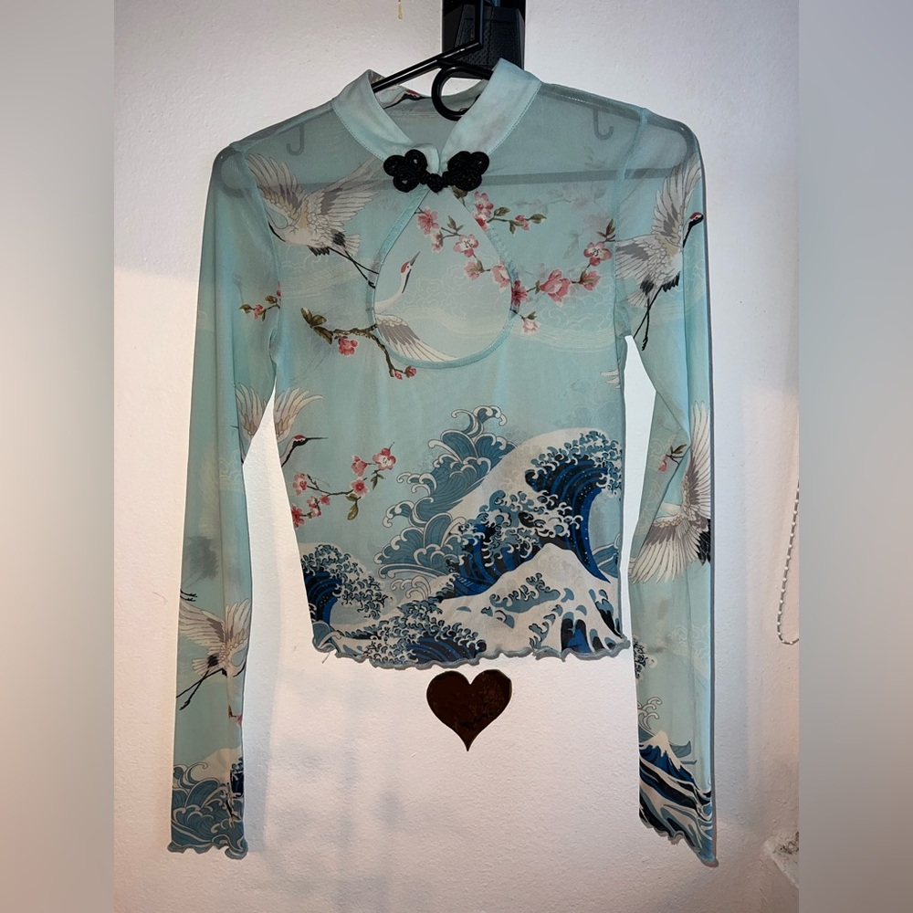Japanese Style Mesh Top🌊🌸